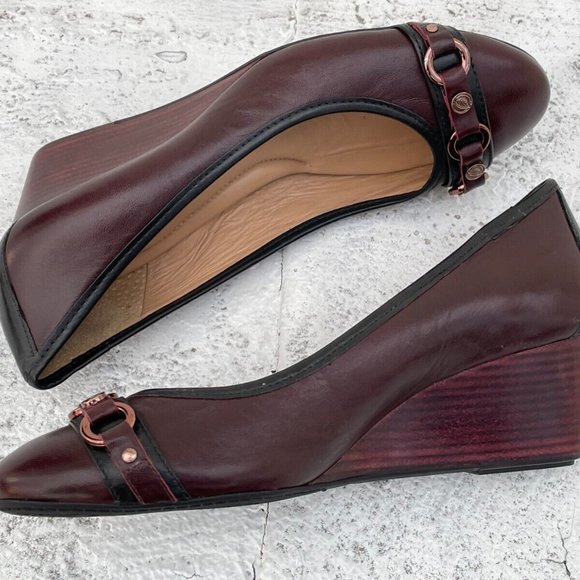 Nurture Women Heel Sandal Shoes Brown/Black Leather Upper Size 8.5M - Picture 9 of 12